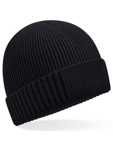 BEE-B438N-Organic Cotton Engineered Patch Beanie